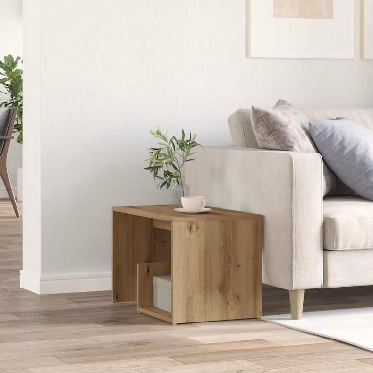 vidaXL Tavolino Moderno in Legno Marrone L: 59 cm, P: 36 cm, H: 38 cm