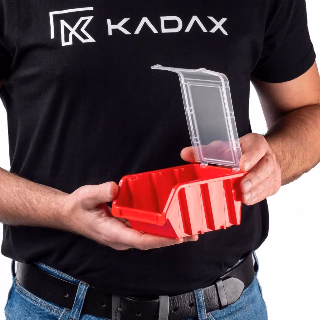 Vassoio organizer in plastica KADAX rosso trasparente per officina, L: 15,5 cm, P: 10,0 cm, H: 7,0 cm – 2