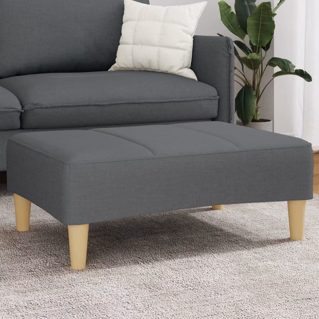 Poggiapiedi vidaXL in tessuto grigio scuro L 77 cm x P 55 cm x H 31 cm