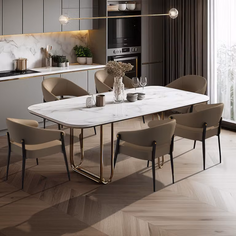Set di sedie da pranzo – Sedie per la cucina – Rivestite in ecopelle microfibra con gambe in metallo