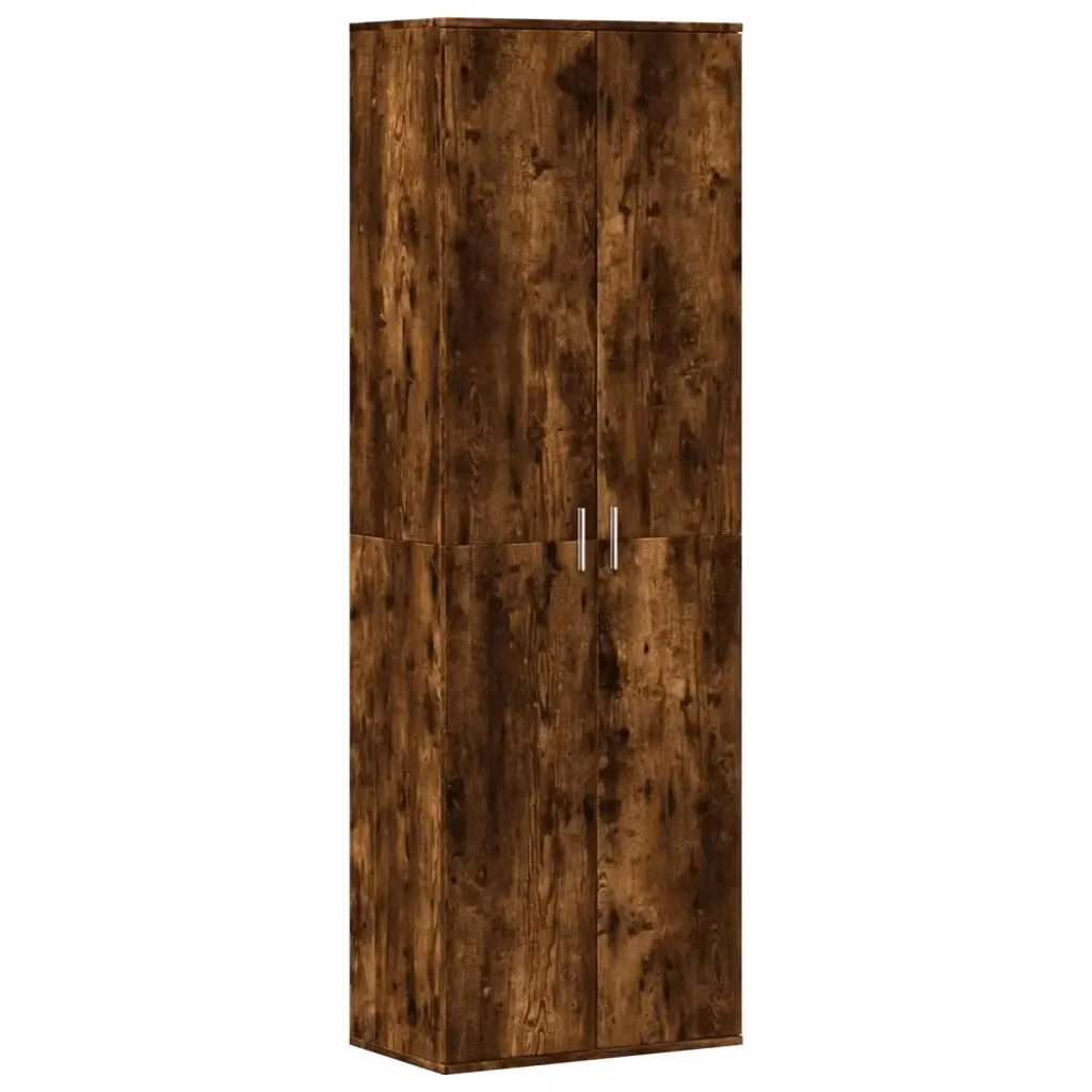 vidaXL Credenza Moderna in Rovere Fumo e Legno MDF, Colore Marrone, L 60 cm x P 35 cm x H 180 cm – 2