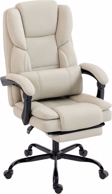 Sedia da Ufficio con Poggiapiedi ¨C Xylo ¨C Ecopelle Beige Regolabile