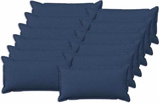 Set di 12 cuscini rettangolari blu vidaXL con fodera lavabile in poliestere