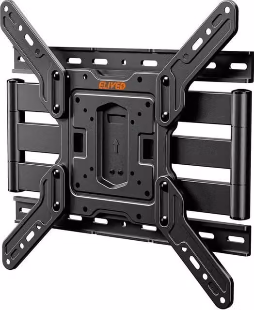 Supporto per TV ad alta tenuta per schermi da 26 a 60 pollici, supporto per TV a parete con funzione di rotazione e inclinazione, massimo VESA 400x400 mm, sostenibile fino a 40 kg. Supporto per TV in legno con massimo 16 pollici EV3033
