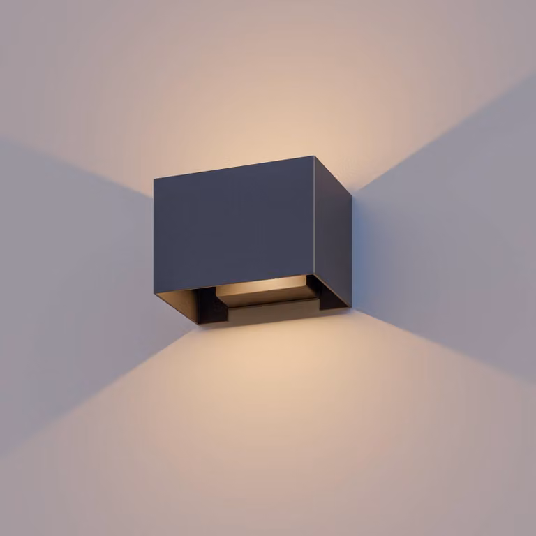 Calex Applique da esterni a LED Rectangle, Nero, Alluminio, Moderno, Applique LED da esterni