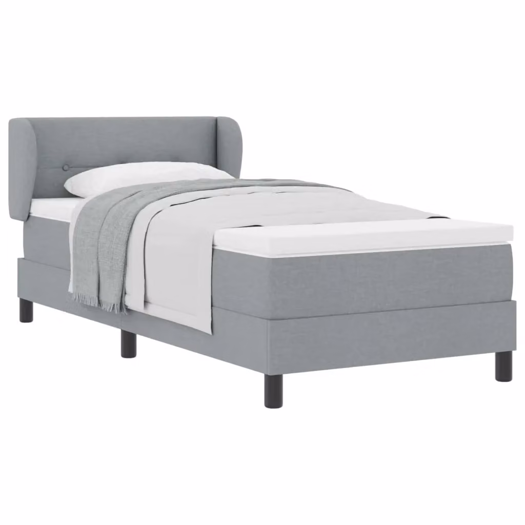 Letto a molle moderno vidaXL con testiera in tessuto grigio, L 100 x P 200 cm – 2