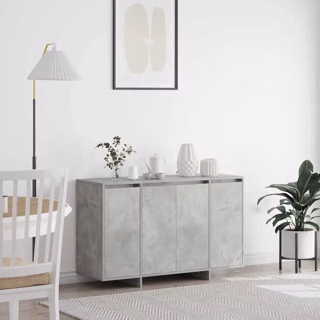 Credenza-Buffet-Armadio da cucina Grigio cemento 120 x 41 x 75 cm Legno multistrato 507479