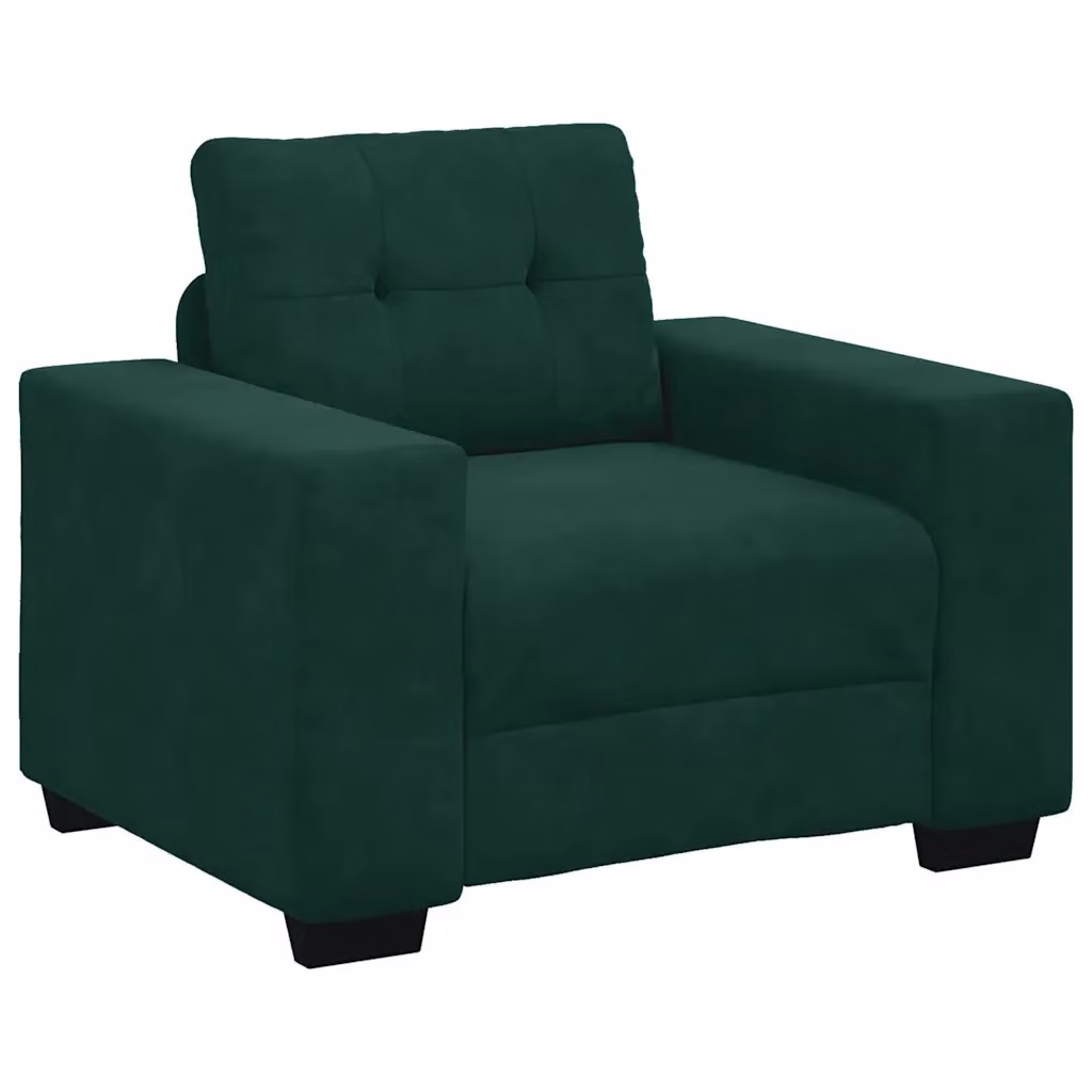 Poltrona Lounge Moderna in Velluto Verde con Braccioli vidaXL L: 100 cm, P: 78 cm, H: 80 cm – 2