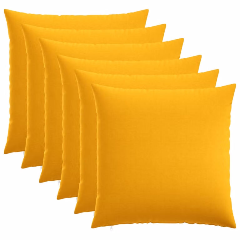 Set di 6 federe vidaXL HEERLEN Giallo Chiaro, forma quadrata, 55 x 55 cm in tessuto poliestere
