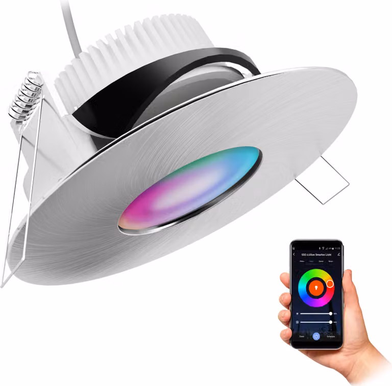 SSC-LUXon YOKU luce da incasso IP65 orientabile 230V dimmerabile con modulo LED WLAN (RGB e tonalità di bianco) - controllo intelligente tramite app e voce