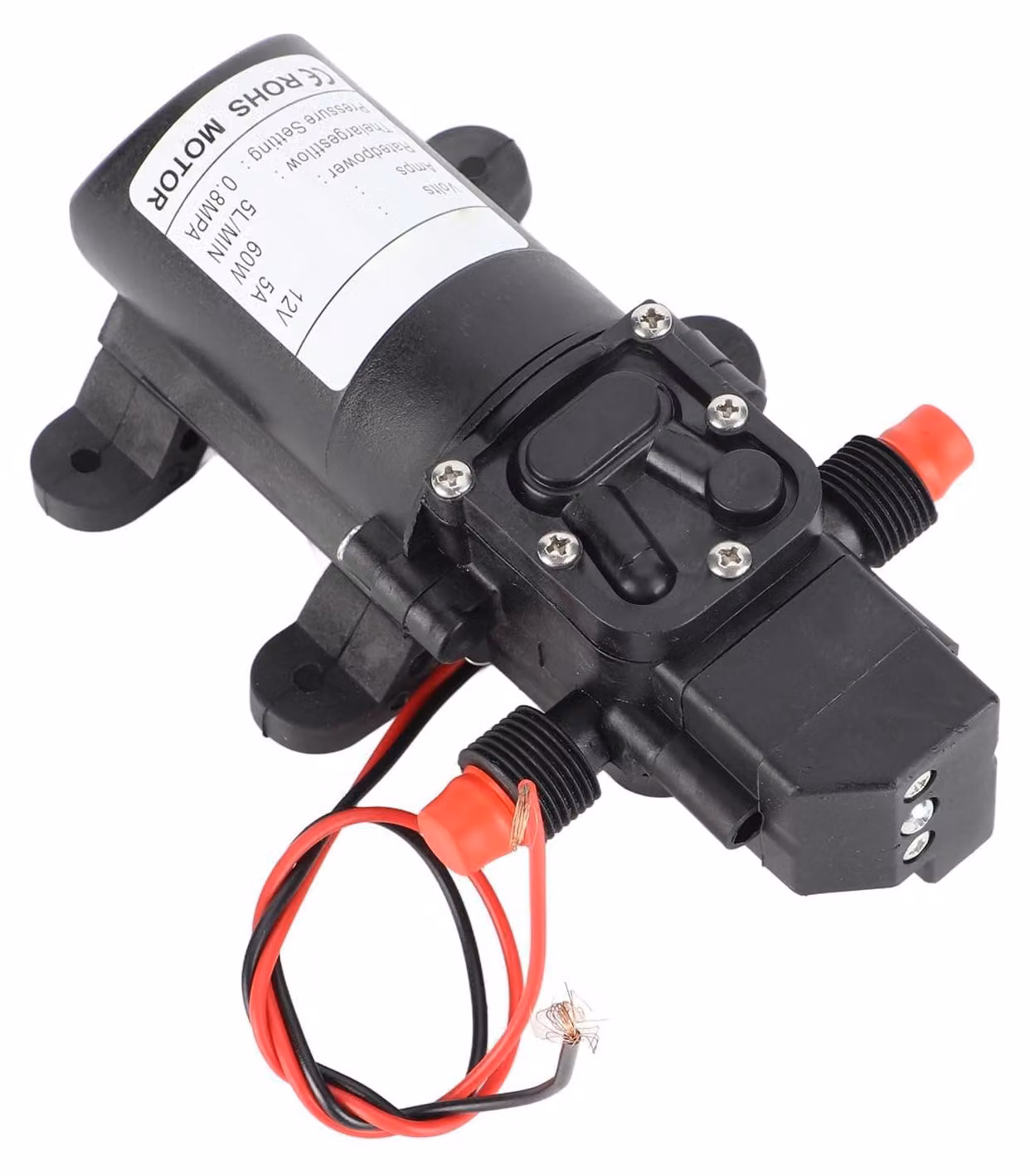 Pompe a membrana da 12V, con portata di 5 litri al minuto, pressione di 116 psi, autoaspiranti e dotate di pressostato