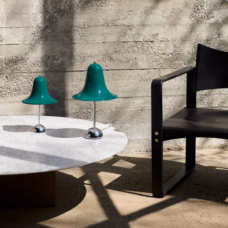 Verpan Lampada da tavolo Pantop, Verde, Soggiorno / Sala da pranzo, Metallo, Design, Lampada da tavolo