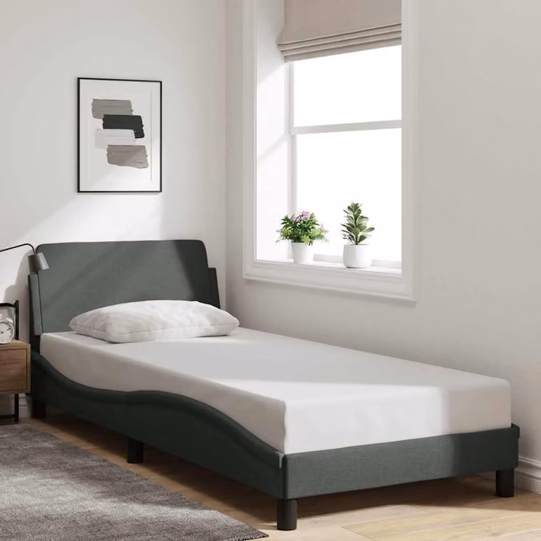 vidaXL Giroletto Dover Grigio Scuro in Tessuto L: 80 cm, P: 200 cm