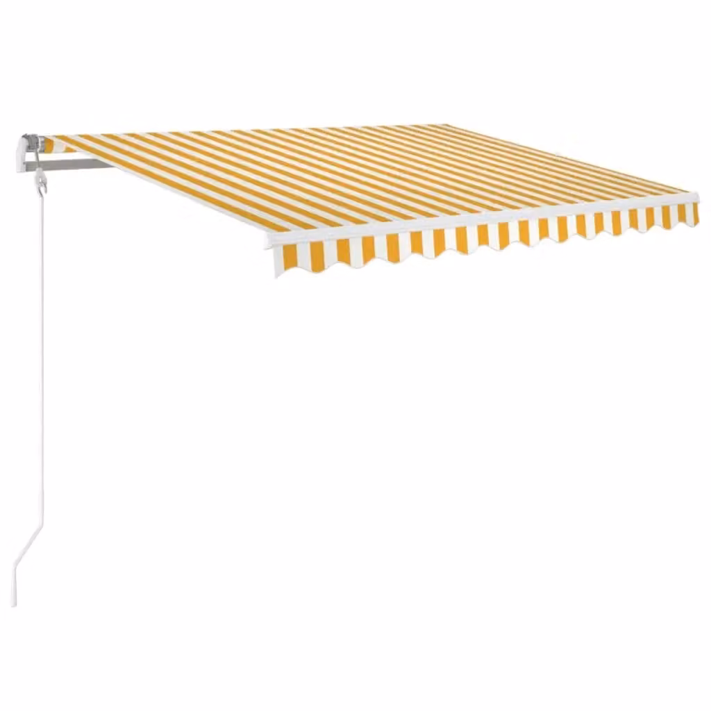 vidaXL Tenda da Sole Retrattile Automatica con Motore in Alluminio e Poliestere, L: 350 cm, P: 250 cm, Gialla e Bianca – 2