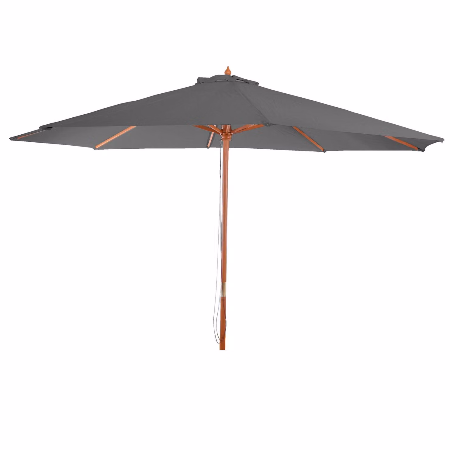 Ombrellone Florida, ombrellone da giardino, Ø 3,5 m poliestere/legno 7 kg ~ grigio scuro