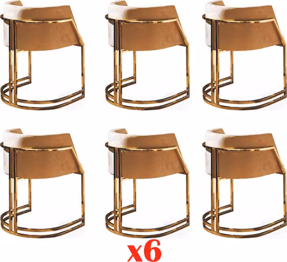Küche Stühle Elegant Esszimmer Stoff Set 6x Sessel Stuhl Design Metall Textil