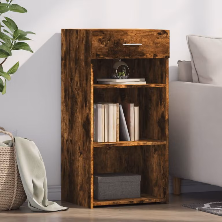 Credenza vidaXL in Legno Multistrato Rovere Fumo, L 45 cm x P 42,5 cm x H 93 cm