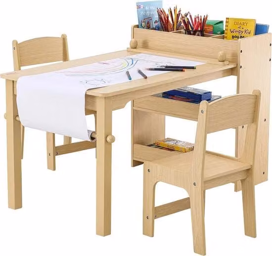 Set di Cucina e Sedia Multifunzione per Bambini - Tavolo e Sedia per Attività con Spazio di Archiviazione - Tavolo per la Stanza dei Giochi - Decine di Possibilità di Gioco per l'Arte, l'Artigianato, la Lettura e l'Apprendimento