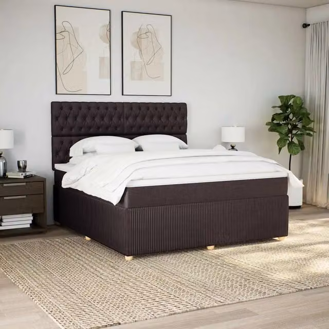 Letto Ibrido con Materasso a Molle Insacchettate vidaXL, Marrone e Bianco, L/P/H: 180 x 200 x 140,5 cm