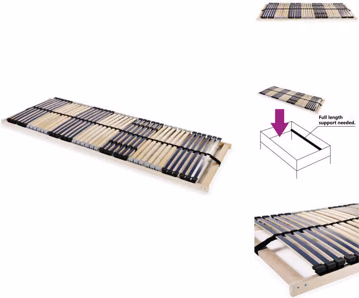 vidaXL Rete a doghe con 42 doghe 7 zone 90 x 200 cm - Letti e strutture letto