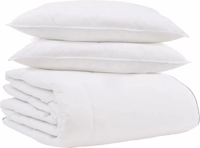 Set Piumone Invernale Bianco con 3 Cuscini in Cotone e Piuma d'Anatra DESIGN IN – 1