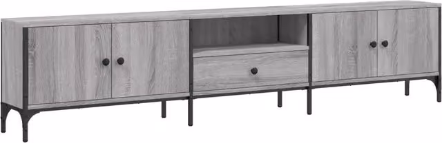 Mobile TV moderno DESIGN IN con cassetto, colore grigio, L/P/H: 200 x 44 x 25 cm