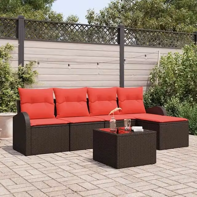 Set Divano da Giardino Marrone polyrattan 3346014