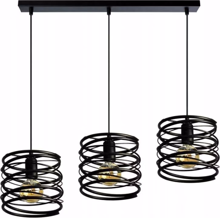 Lampada da soffitto nera Spring 2786/Z-B-3 Design minimalista con regolazione in altezza e attacco E27