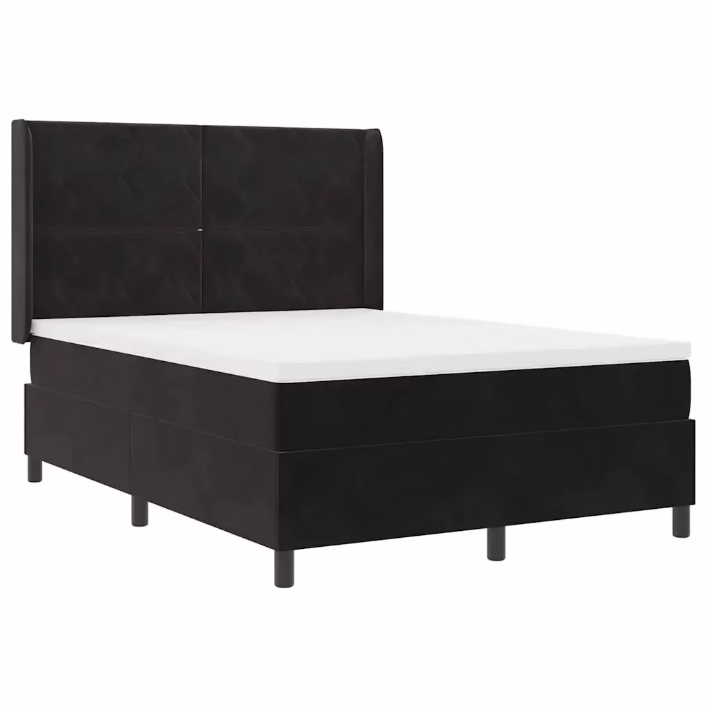Letto a molle moderno vidaXL in velluto nero con illuminazione LED sottostante e materasso a molle insacchettate L/P: 160 x 200 cm – 2