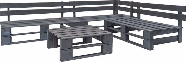 Maison Exclusive - Set da giardino a 4 pezzi in legno di pallet grigio