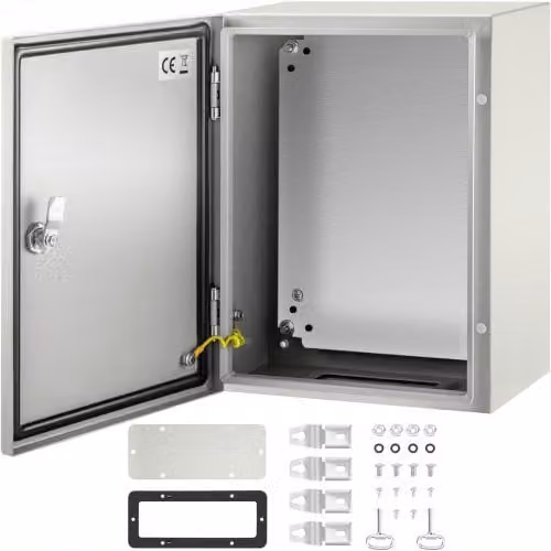 Scatola elettrica di distribuzione VEVOR in acciaio al carbonio IP65, L 40 cm x P 30 cm x H 20 cm