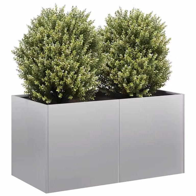 Fioriera vidaXL in acciaio zincato grigio L: 80 cm, P: 40 cm, H: 40 cm