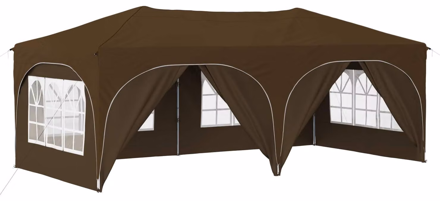 Tenda per feste a pop-up 575 x 288 x 245 cm Tortora