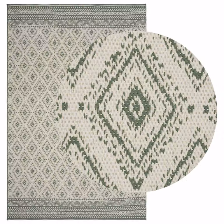 vidaXL Tappeto da Area Naturale e Verde 160 x 230 cm PET