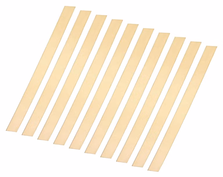 Barre piatte in ottone, confezione da 10, dimensioni 0,1 x 25,5 x 305 mm, modello H62
