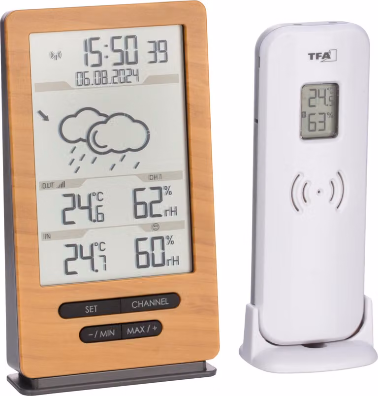 Stazione meteorologica wireless Xena TFA 35.1162 con previsioni meteo, orologio radiocontrollato e sensore esterno