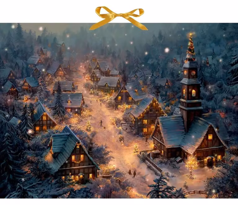 Calendario dell'Avvento a forma di decorazione da parete - Incantevole villaggio invernale