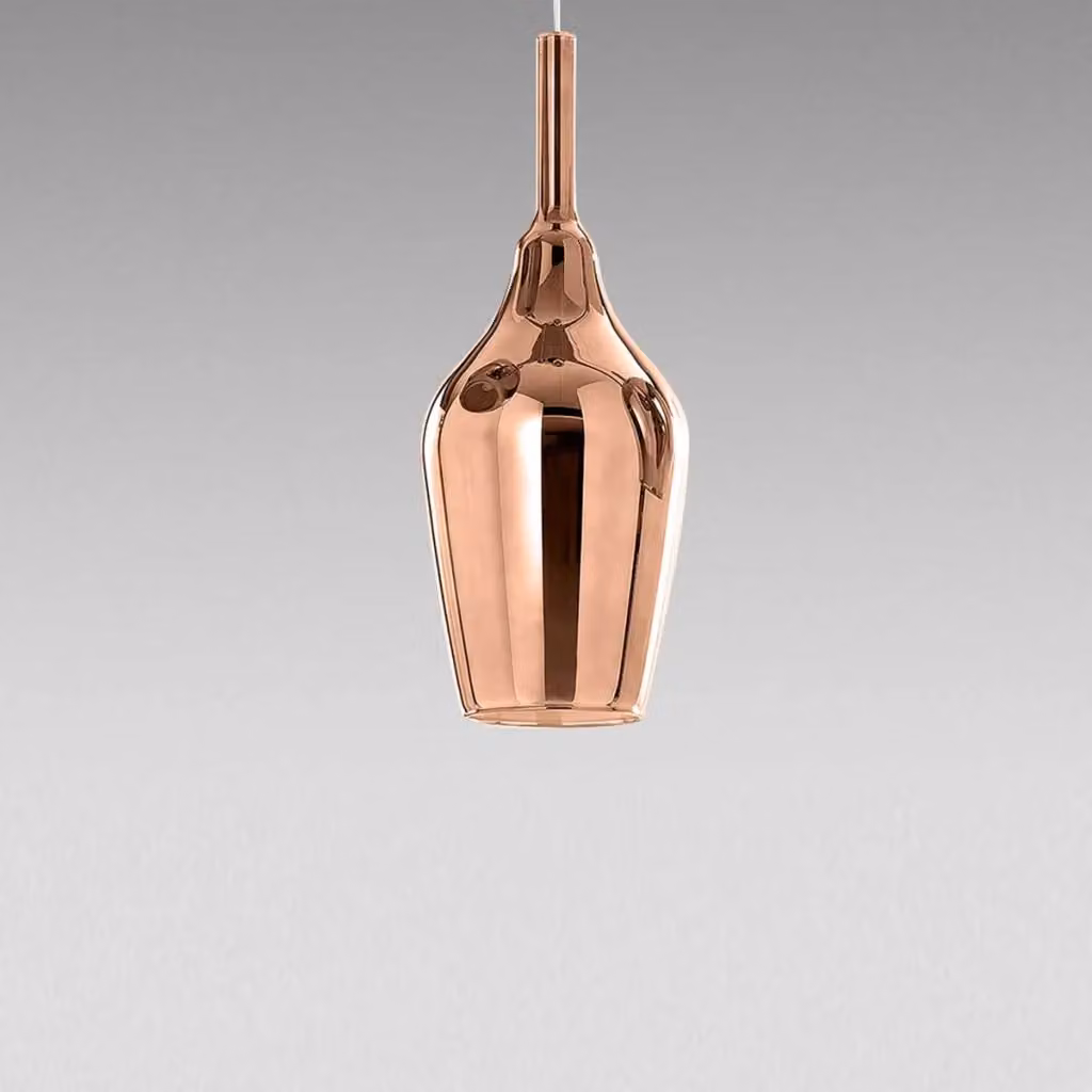 Mini Lampada a Sospensione Ofelia Gealuce in Vetro Borosilicato Trasparente e Rame Specchiato con Attacco G9 – 2