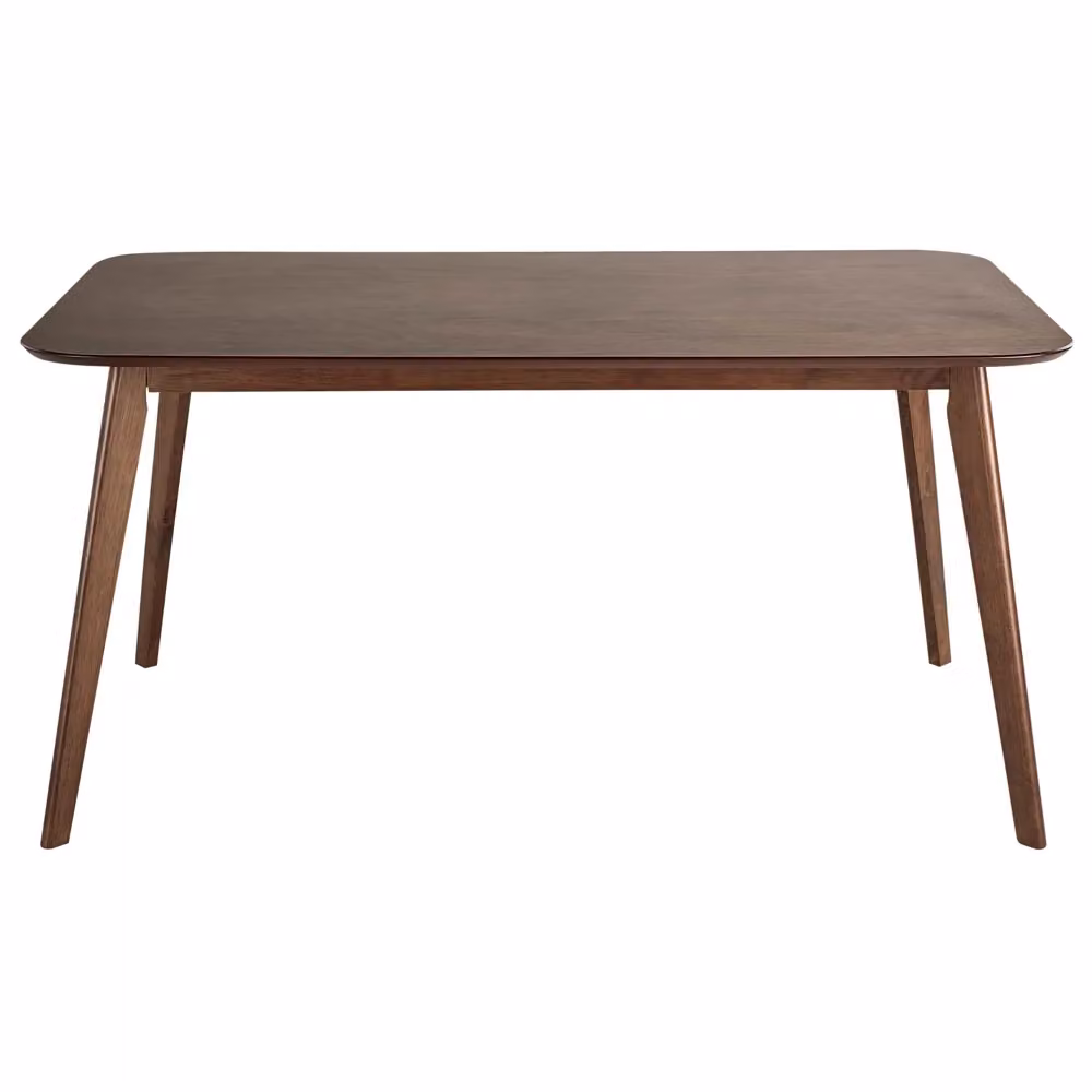 Tavolo da pranzo rettangolare Beliani in legno e MDF laccato marrone stile rustico L: 150 cm, P: 90 cm, H: 74 cm – 2