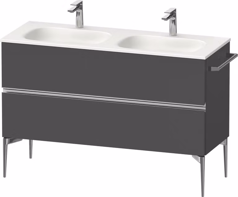 Duravit Sivida Meuble sous-lavabo, 2 tiroirs, poignée profilée chromée, 1280x477x592mm, pour Sivida, SV4654010490000, SV4654010490000