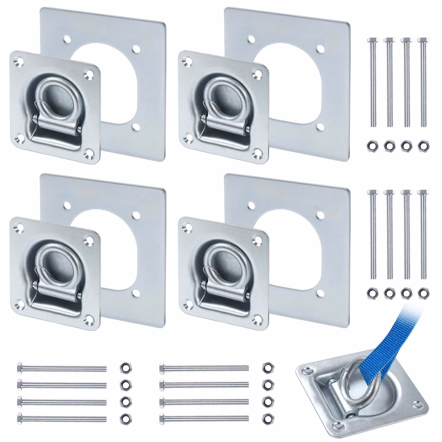 Set di 4 staffe robuste con viti di fissaggio