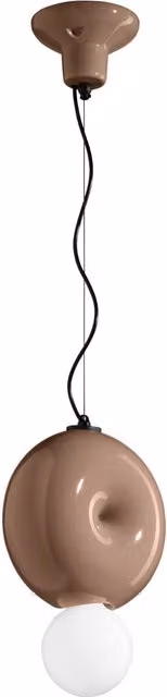 Lampada a sospensione Ferroluce BumBum in ceramica marrone moka stile Art Déco con attacco E27