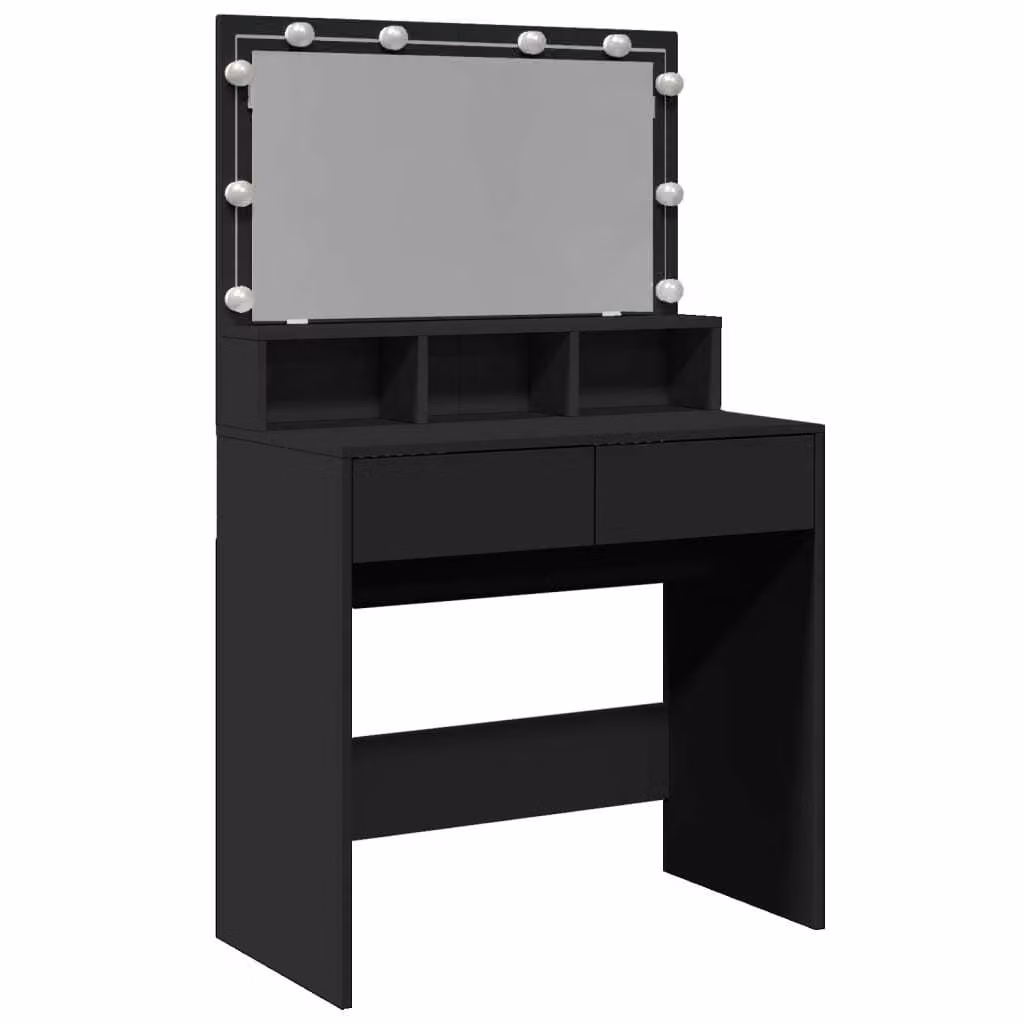 Toeletta con LED Nera 80x41x134,5 cm