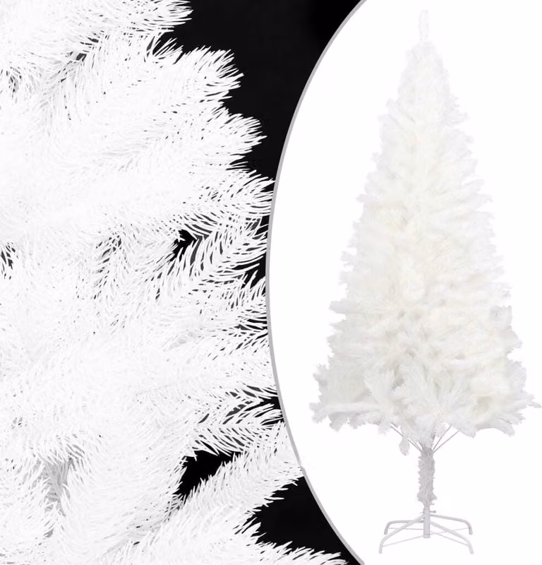 The Living Store Albero di Natale Artificiale Aghi Naturali Bianco 150 cm