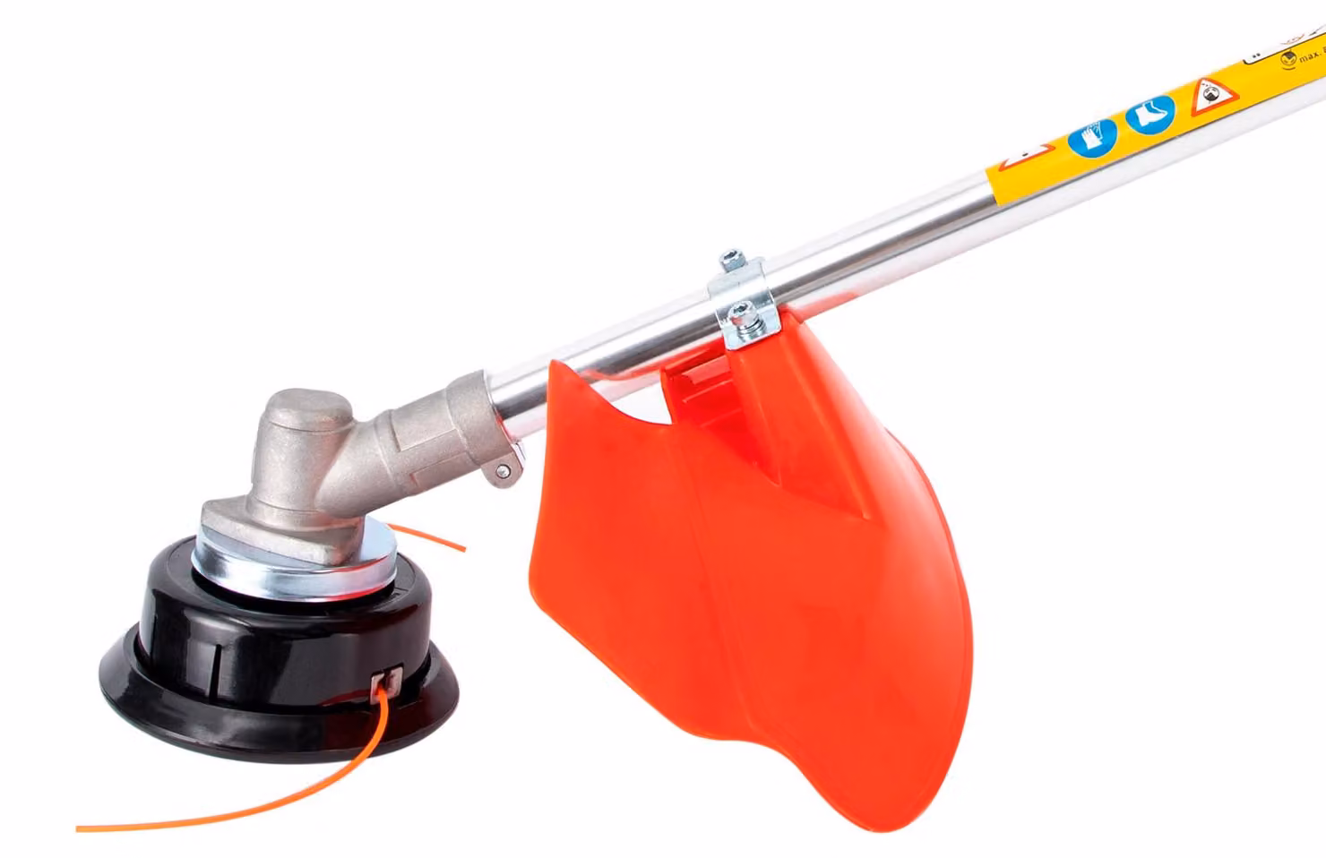 Tagliaerba a spalla, motore da 52 ccm, potenza di 1,7 kW, lunghezza di 2,7 metri, velocità di 8500 giri/min, larghezza di taglio di 40 cm