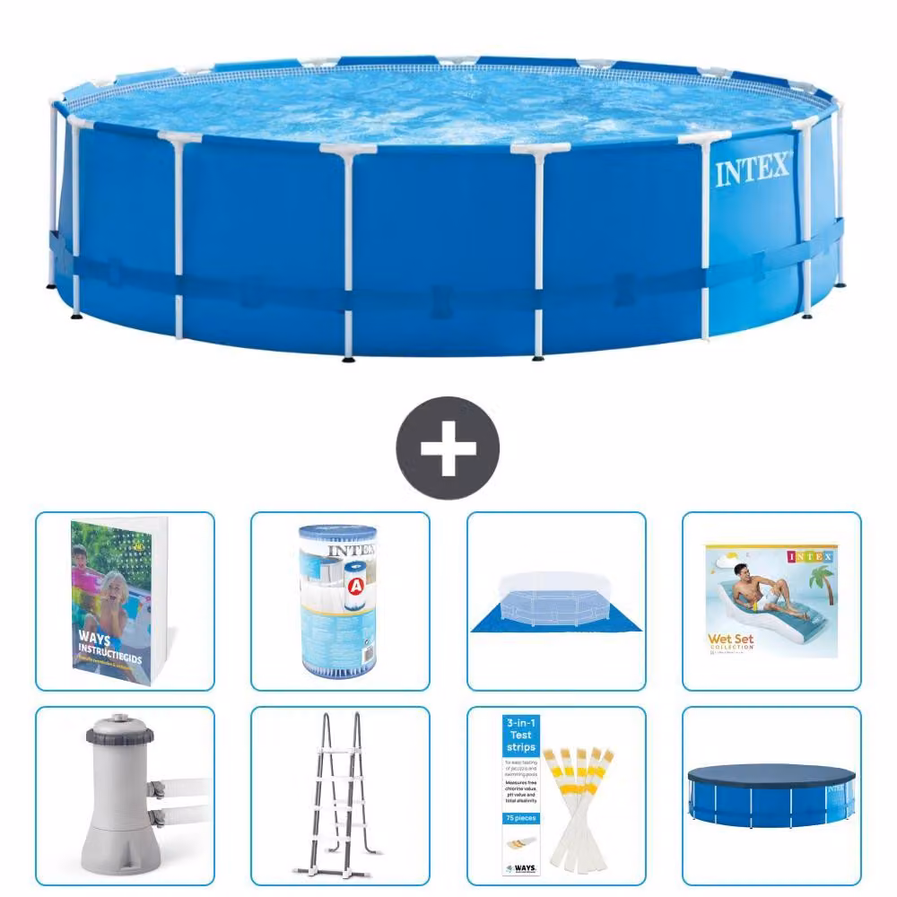Piscina autoportante rettangolare - 457x122 cm - 7 pezzi - Modello S635