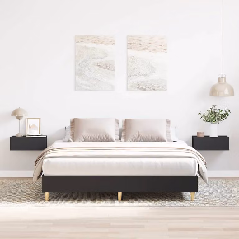 vidaXL Giroletto in legno multistrato nero con doghe composite L/P: 150 x 200 cm