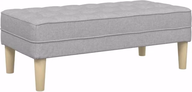 Panchina moderna con cuscino in tessuto Grigio Nuvola L: 113 cm, P: 57 cm, H: 39 cm – 1