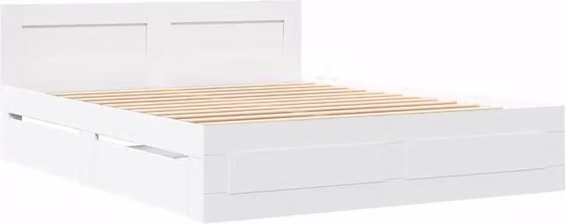 Letto matrimoniale | Letto per adulti | Struttura del letto 2 pcs Bianco 150 x 200 cm Legno multistrato