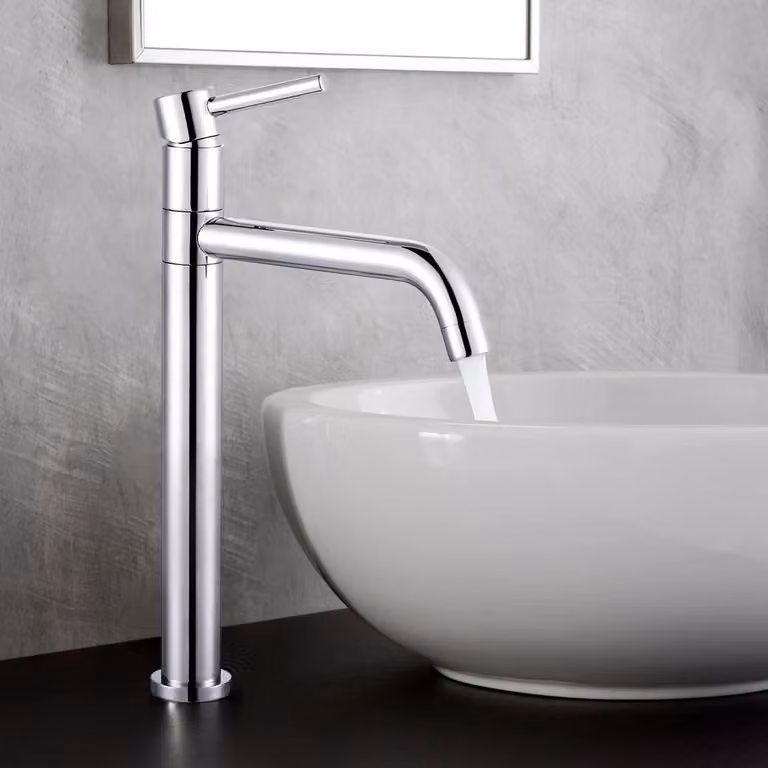 Rubinetto da bagno, finitura cromata, ottone, 32,8 cm, girevole a 360°